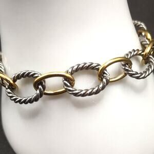 Gold Silver Tone Rope Chain Link Bracelet Valentine's Anniversary Birthday Gift